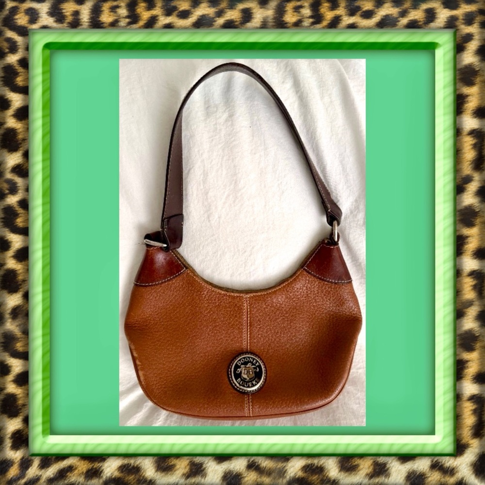 👑✅Dooney & Bourke Brown Leather Small Shoulder Hobo Bag